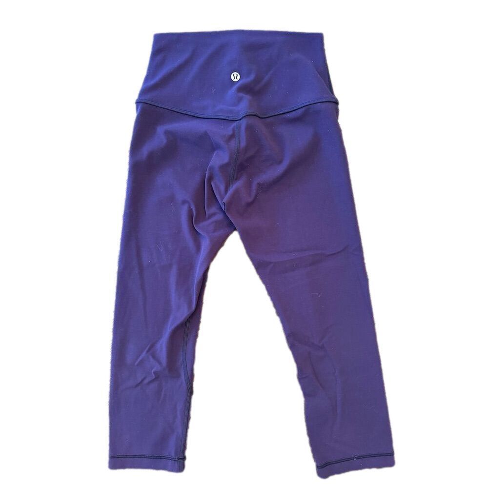 Lululemon High-Waisted Purple Leggings - Size 4 - Gently Used with Small Hole